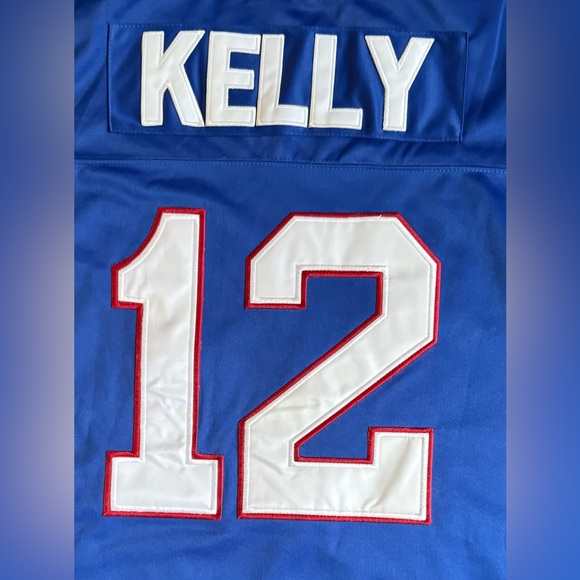 Mitchell & Ness Buffalo Bills Mens Jim Kelly NFL Legacy Royal Jersey - Picture 11 of 13